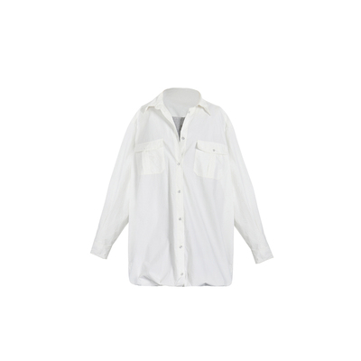 MOMENTPLAY纯棉假两件衬衫连衣裙