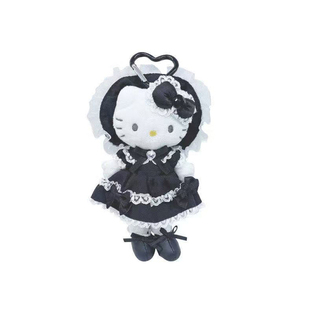 现货日本三丽鸥hellokitty冬季黑皮长腿贵妇洛丽塔包包挂件手机链