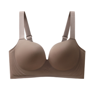 一片式胖mm200斤薄款文胸罩无钢圈聚拢无痕大码全罩杯75E95D内衣
