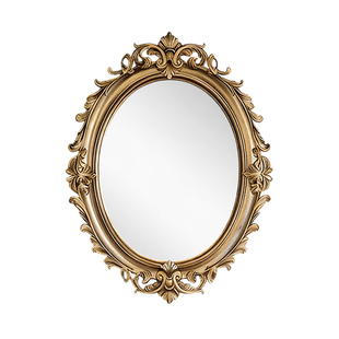 法式网红同款欧式雕花浴室镜复古风卫生间化妆镜玄关入户装饰镜子