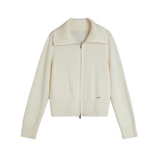 【100%绵羊毛】ELLE法式设计感毛衣开衫女2025冬季新款毛针织衫