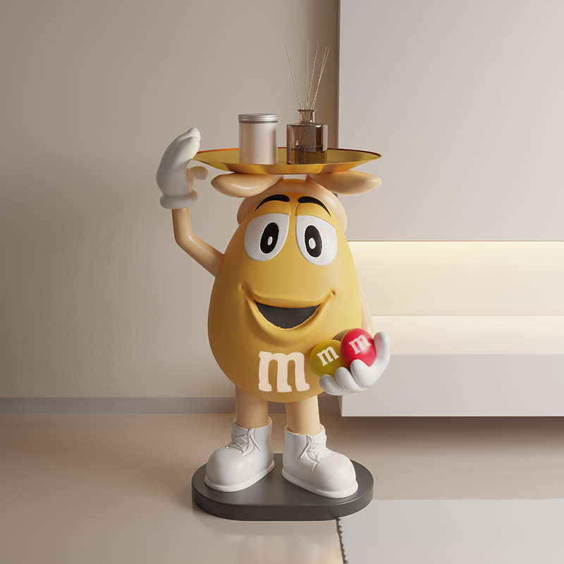 mm豆人艺术轻奢客厅大型电视柜沙发边床头置物架落地软装饰品摆件