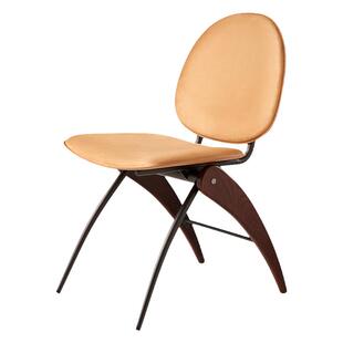 中古复古轻奢金属实木绒面布艺皮革真皮软包餐椅靠背椅休闲翠鸟椅