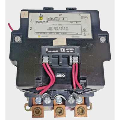 SquareD8502SF02S接触器尺寸4600V3P110120V线圈5060HZ100HP