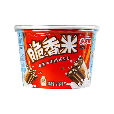 脆香米牛奶夹心巧克力216g独立包装儿童休闲零食解馋小吃零食