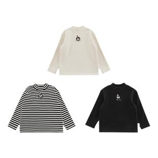 幼悠女童企鹅套装冬季童趣可爱加绒加厚半高领打底衫蓝色牛仔裤潮