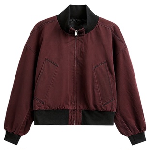 逆壳中性春秋新款立领短外套男女款飞行员宽松休闲棒球服夹克外套