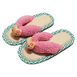 Farfary番薯泥可爱日式仿藤拖鞋女夏家居室内防滑软底轻便人字拖