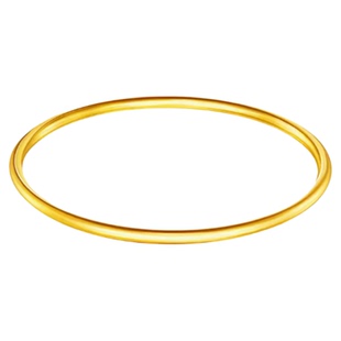 正品金包银古法传承素圈手镯女实心磨砂亮面手环男情人节生日礼物