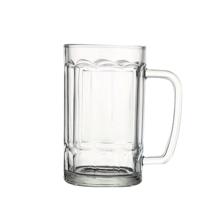 家用玻璃杯水杯高档带把手大容量杯子新款网红商用扎啤杯啤酒杯