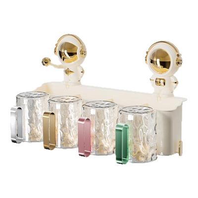 太空人吸盘波纹漱口杯牙刷置物架