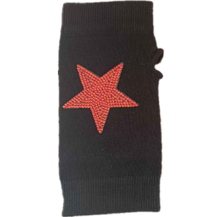 水兵舞铆钉手套女薄款半指红五星针织毛线男女广场舞演出露指手套