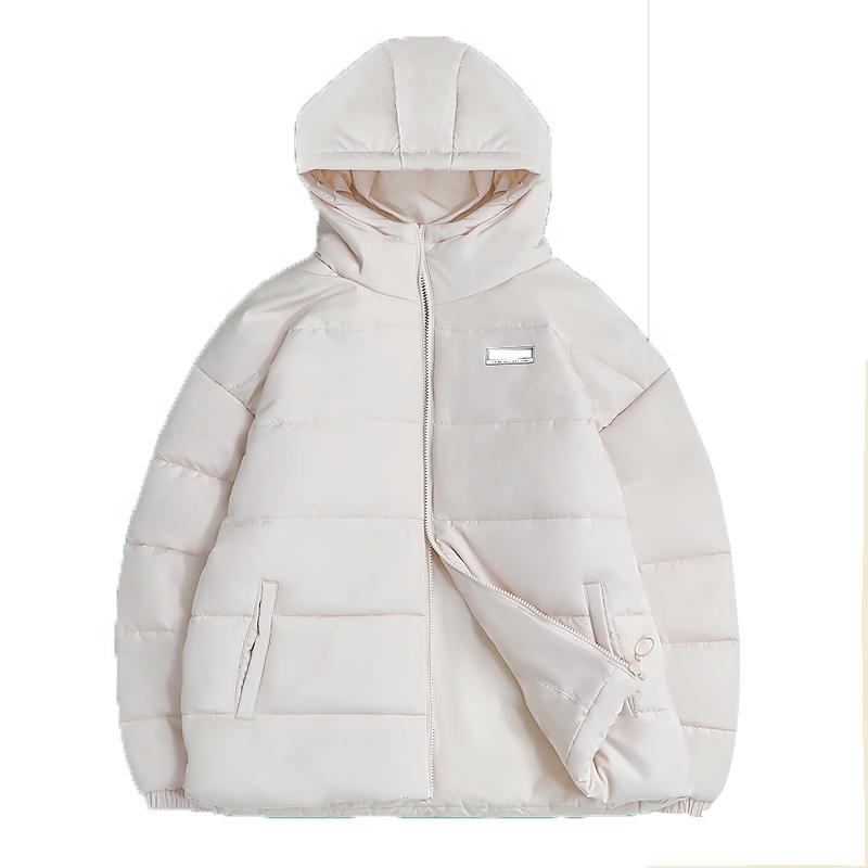 鸿星尔克外套女士正品断码冬季百搭保暖羽绒服连帽休闲运动棉服