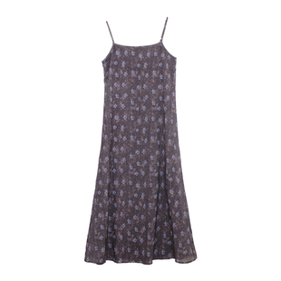 荒荒家碎花吊带连衣裙2026春秋新款法式少女温柔风无袖内搭中长裙