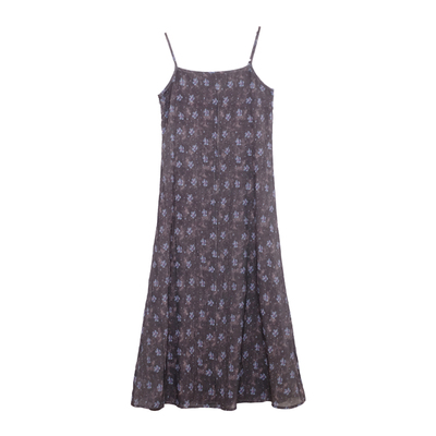 荒荒家碎花吊带连衣裙