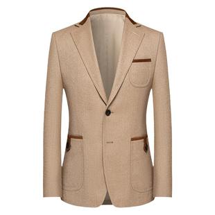 本派羊毛西装外套男高级感个性设计师款拼接男士休闲西服英伦外套