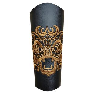 护腕古风刺绣汉服锦衣卫飞鱼服装束碗配饰山文甲皮革护臂男女通用