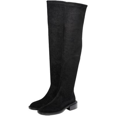 秋冬平底长筒靴fed法式