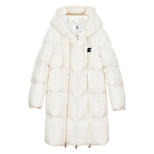 NancyCavally专柜款御寒云感95白鹅绒 多穿双门襟连帽中长羽绒服
