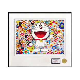 Death NYC版画 哆啦a梦挂画机器猫叮当猫潮画DMon潮流装饰画 带框