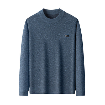 恒源祥纯羊毛衫男士加厚半高领毛衣中年保暖秋冬季打底针织衫上衣