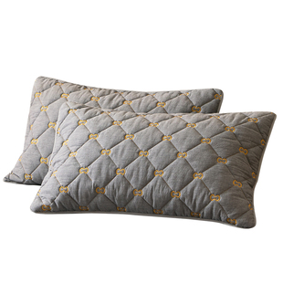 水洗纯棉良品枕套48cm×74cm一对装加厚夹棉绣花枕头套简约口袋式