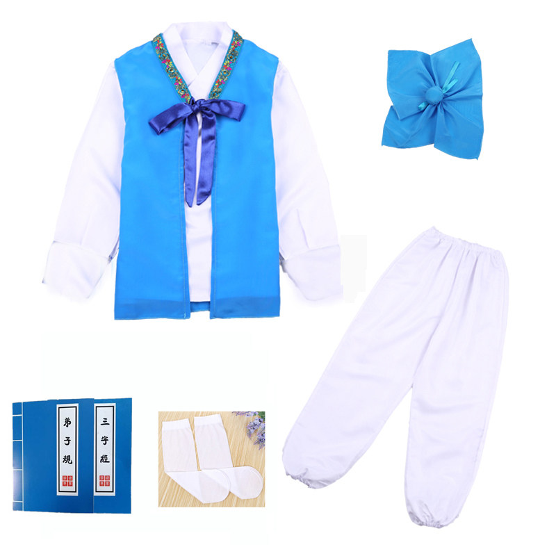儿童汉服舞蹈演出服装小书童读唐儿童演出服