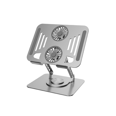 笔记本支架可升降折叠360°旋转支撑架散热带风扇电脑游戏本增高支架平板笔记本通用降温神器全金属稳固不晃