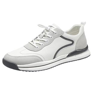 七匹狼男鞋真皮百搭时尚休闲鞋男春春秋新款免系带透气运动跑步鞋