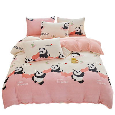 定制儿童珊瑚牛奶绒加绒被套单件