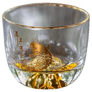 玻璃主人杯高档功夫茶杯女士杯子高端单杯个人专用茶具藏金杯