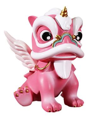 国潮醒狮舞狮子摆件客厅装饰礼品