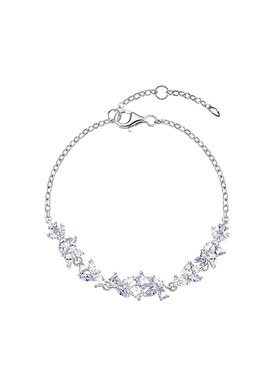 正品紫藤花手链女款纯银999足银