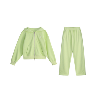 LEOHAPPY女童套装2026新款儿童卫衣翅膀帽型外套卫裤中大童两件套