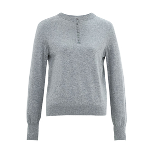 HONRN/红人显瘦圆领套头山羊绒羊毛衣针织衫上衣女秋冬HI55OM107