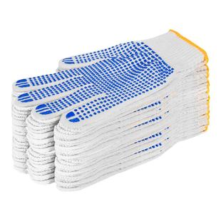 手套劳保耐磨工作白线防滑成人工地加厚耐用劳动棉纱点胶干活男女