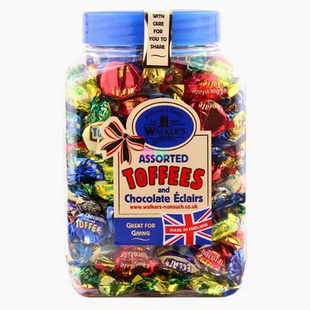 英国进口沃尔克斯walkers太妃糖果婚庆喜糖零食罐装什锦味年货糖