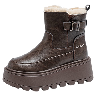 防水防滑真皮增高雪地靴巨好看