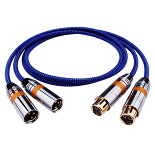 卡农公母音频线发烧级单晶铜镀金卡侬XLR平衡线功放调音台连接线