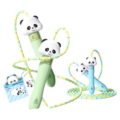 得力竹节跳绳熊猫儿童初学版跳绳小学生专用幼儿园大班一年级幼儿