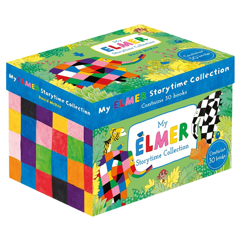 Elmer 我的花格子大象艾玛30册礼盒装 英文原版绘本 My Elmer Storytime 吴敏兰书单推荐睡前故事 David McKee 儿童英语启蒙读物