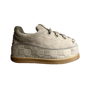 小胖丁磨砂真皮大头丑萌面包鞋系带厚底松糕加绒勃肯鞋雪地棉女鞋