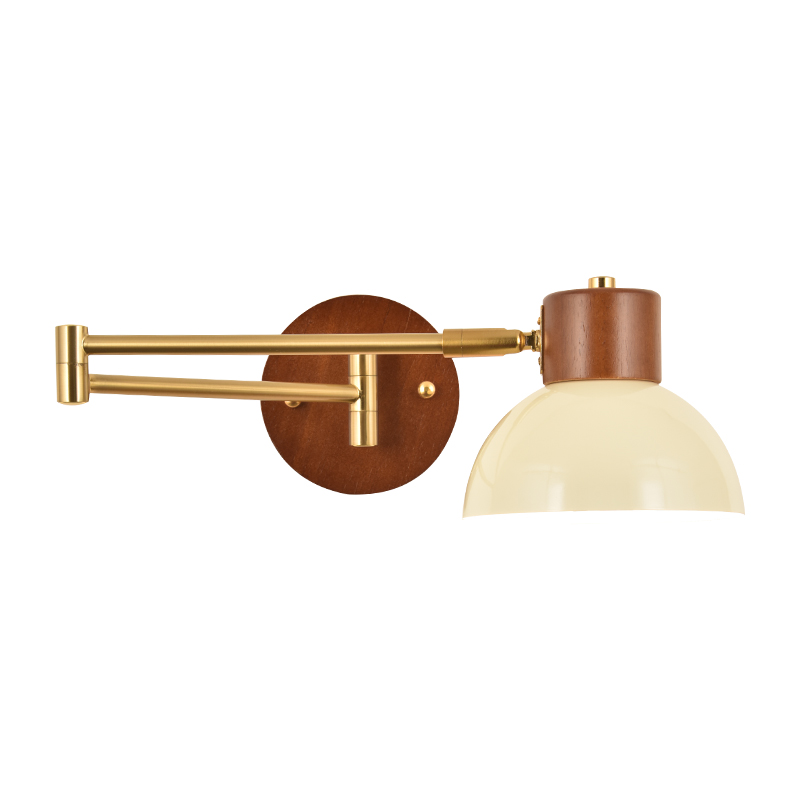 壁灯中古风卧室床头壁灯可位移摇臂灯奶油风折叠伸缩书房学习灯具