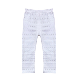 女童打底裤春夏季薄款外穿小童宝宝婴幼儿七分长裤子纯棉防蚊白色