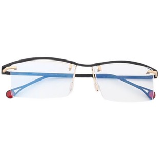 奥山清行日系眼镜架纯钛可配近视半框眼镜框商务马化腾同款KO110