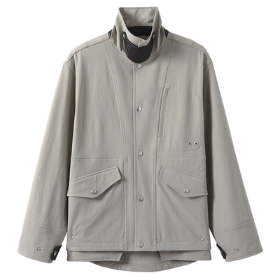 酷意欧户外翻领宽松挺廓夹克