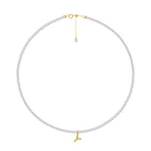 BEAUFINA百分娜小米珠项链18K金字母吊坠可定制时尚设计专属礼物