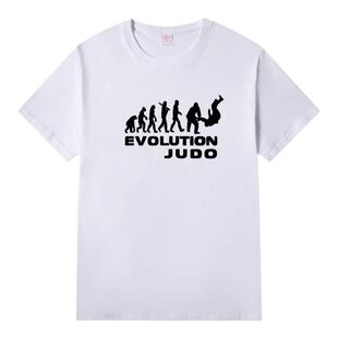 柔道进化论纯棉短袖T恤  Evolution Of Judo搞笑创意男女宽松衣服
