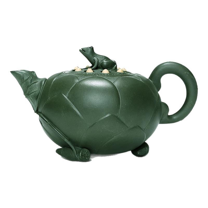 原矿绿泥手工正品宜兴紫砂壶青蛙