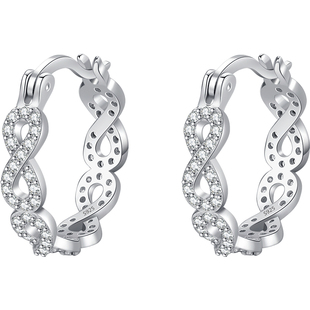 MODIAN摩典S925纯银微镶满钻无限的爱耳圈浪漫小众轻奢高级感耳环